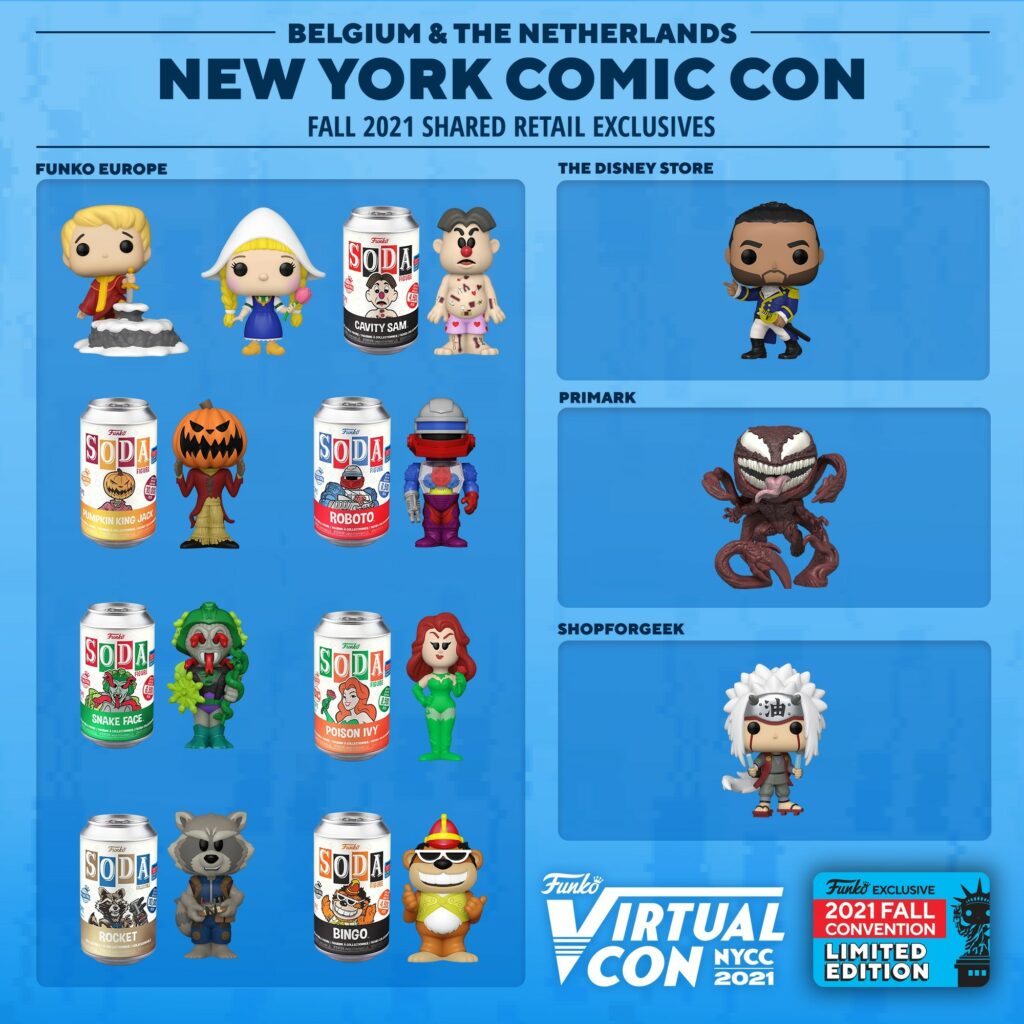 Funko Virtual Con NYCC Fall 2021 - Shared Retailers Exclusives List - Belgium The Netherlands