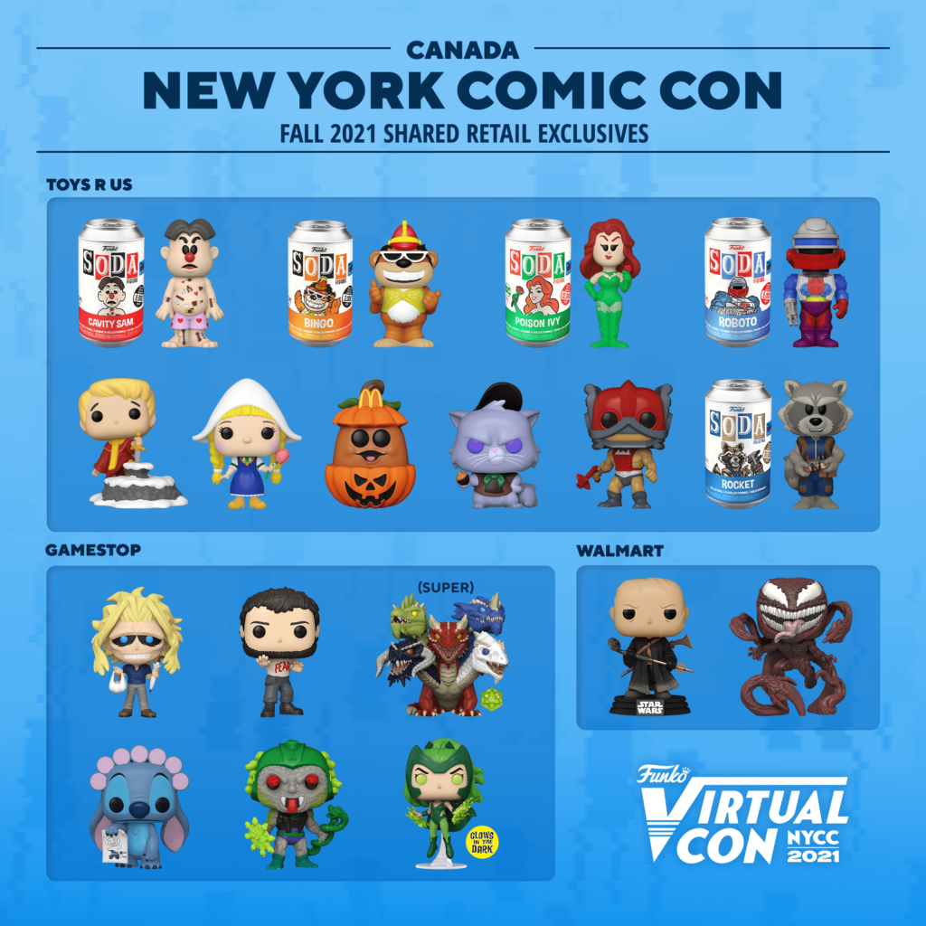 Funko Virtual Con NYCC Fall 2021 - Shared Retailers Exclusives List - Canada