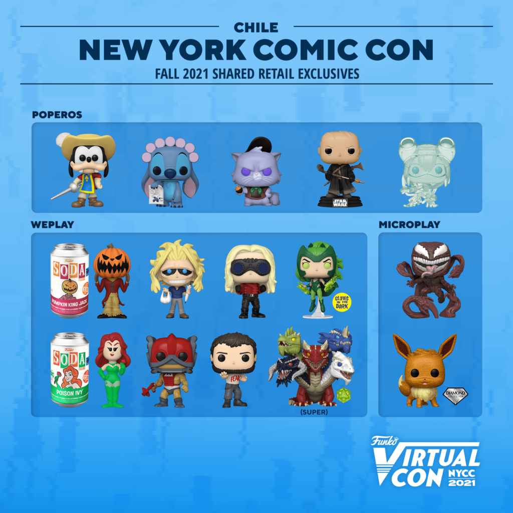 Funko Virtual Con NYCC Fall 2021 - Shared Retailers Exclusives List - Chile
