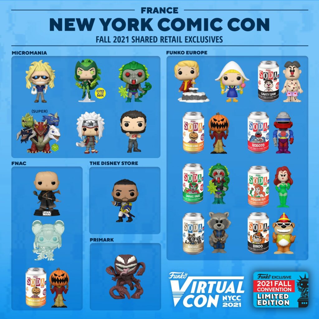 Funko Virtual Con NYCC Fall 2021 - Shared Retailers Exclusives List - France