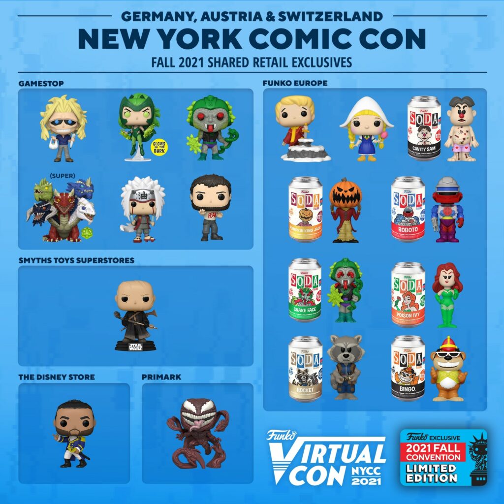 Funko Virtual Con NYCC Fall 2021 - Shared Retailers Exclusives List - Germany