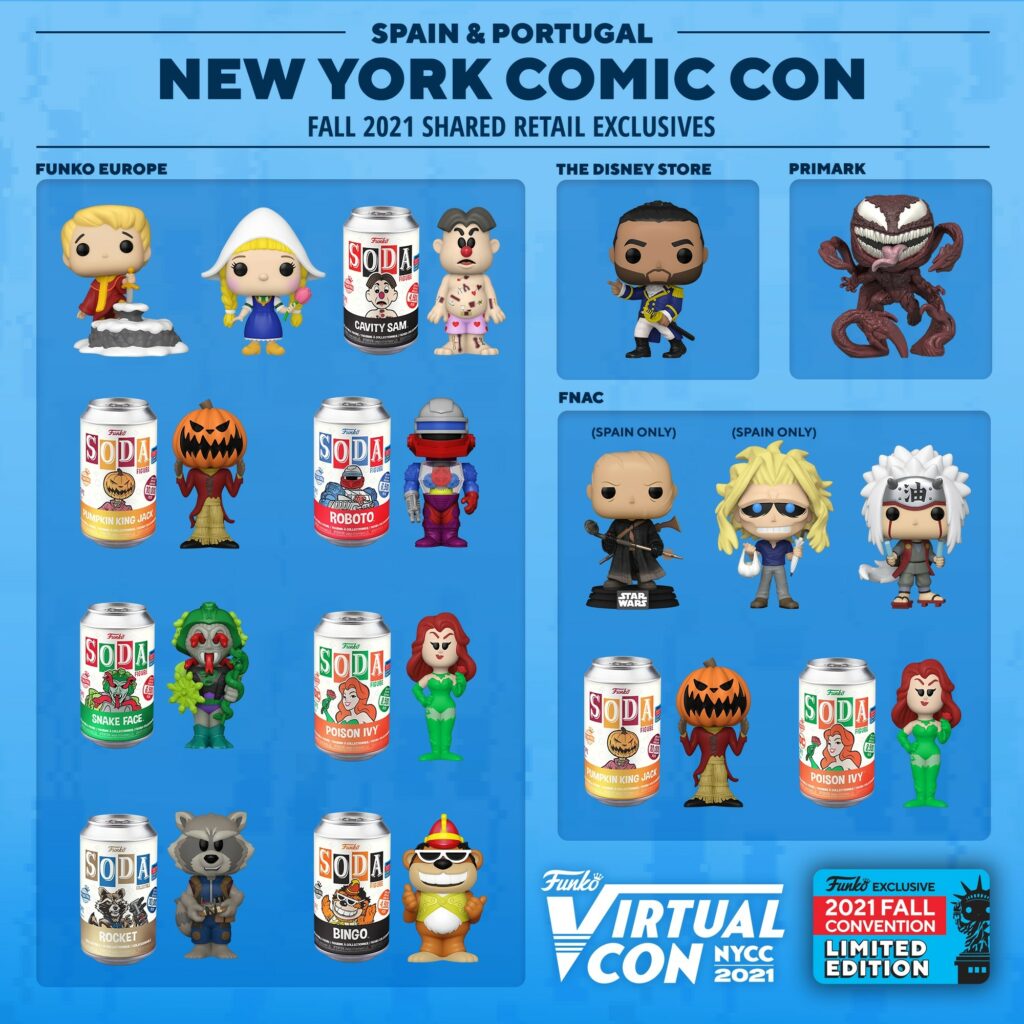 Funko Virtual Con NYCC Fall 2021 - Shared Retailers Exclusives List - Spain Portugal