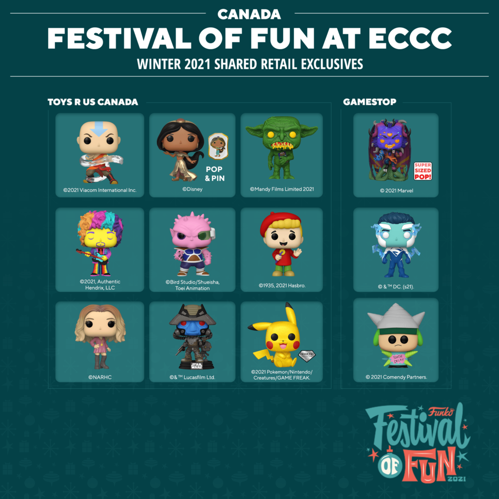 2021 Funko Festival of Fun at ECCC - Shared Retailers List - Canada