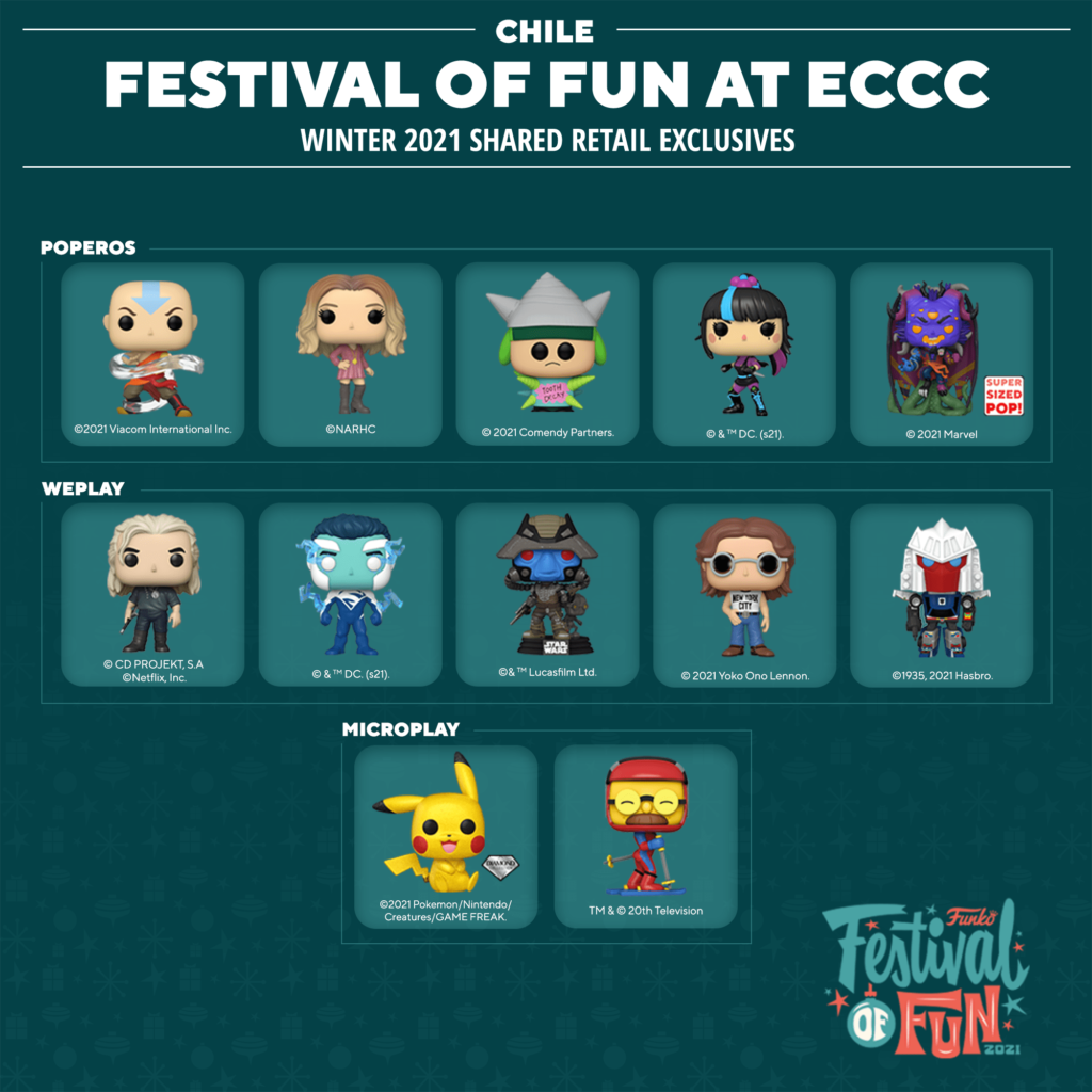 2021 Funko Festival of Fun at ECCC - Shared Retailers List - Chile