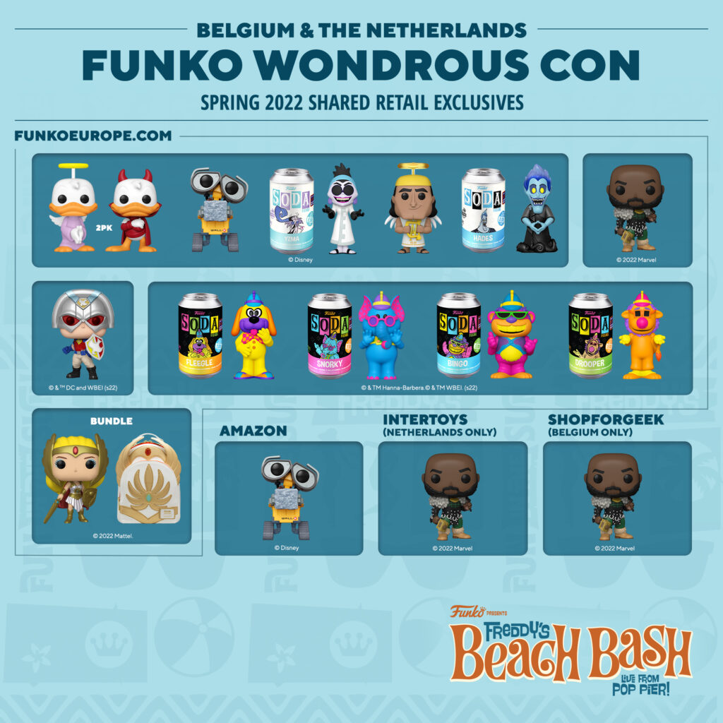 Funko Wondrous WonderCon 2022 - Funko Pop Vinyl Shared Retail Exclusives - Belgium - Pop Shop Guide