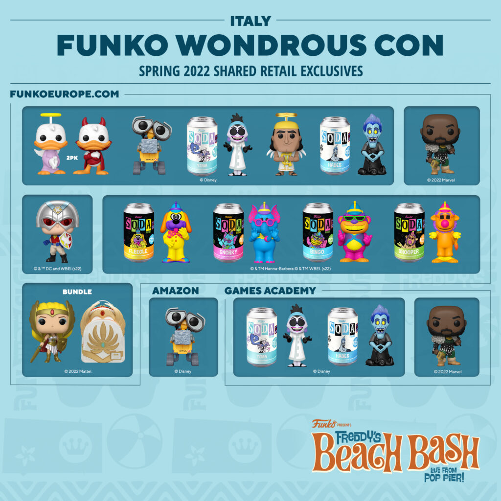 Funko Wondrous WonderCon 2022 - Funko Pop Vinyl Shared Retail Exclusives - Italy - Pop Shop Guide