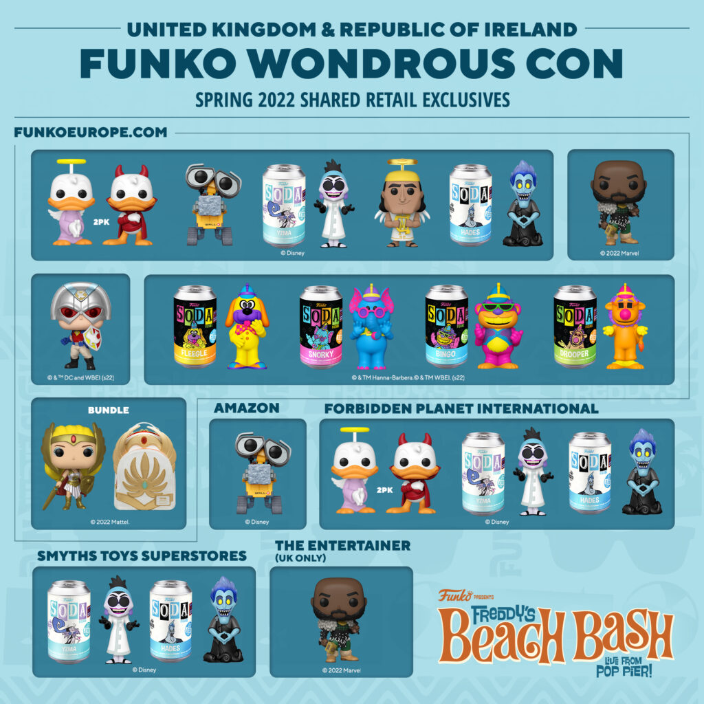 Funko Wondrous WonderCon 2022 - Funko Pop Vinyl Shared Retail Exclusives - United Kingdom - Pop Shop Guide