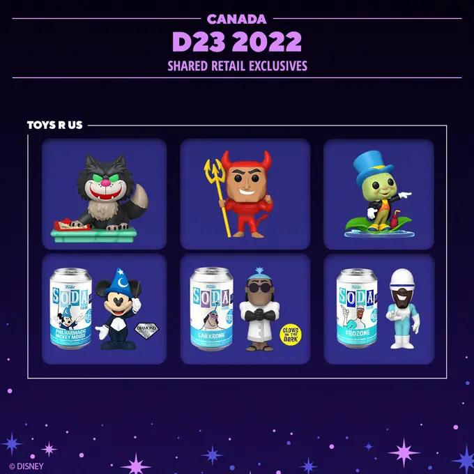 Funko D23 Expo 2022 - Shared Retailers - Canada - Funko Pop Exclusives - Pop Shop Guide