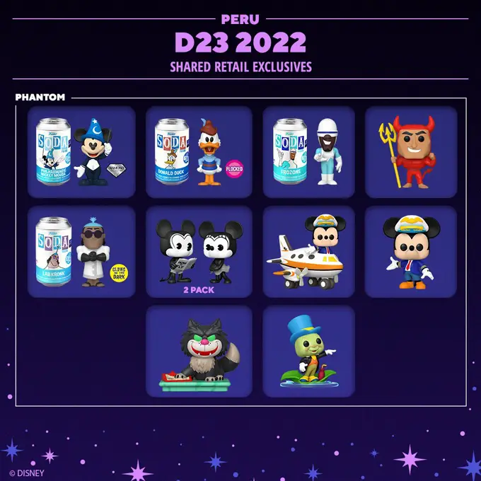 Funko D23 Expo 2022 - Shared Retailers - Peru - Funko Pop Exclusives - Pop Shop Guide