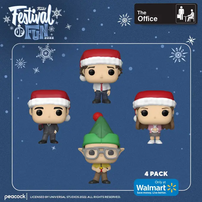 Funko Festival of Fun 2022 - Pop! Television - The Office Holiday Christmas 4-Pack Funko Pop Vinyl Figures - Pop Shop Guide