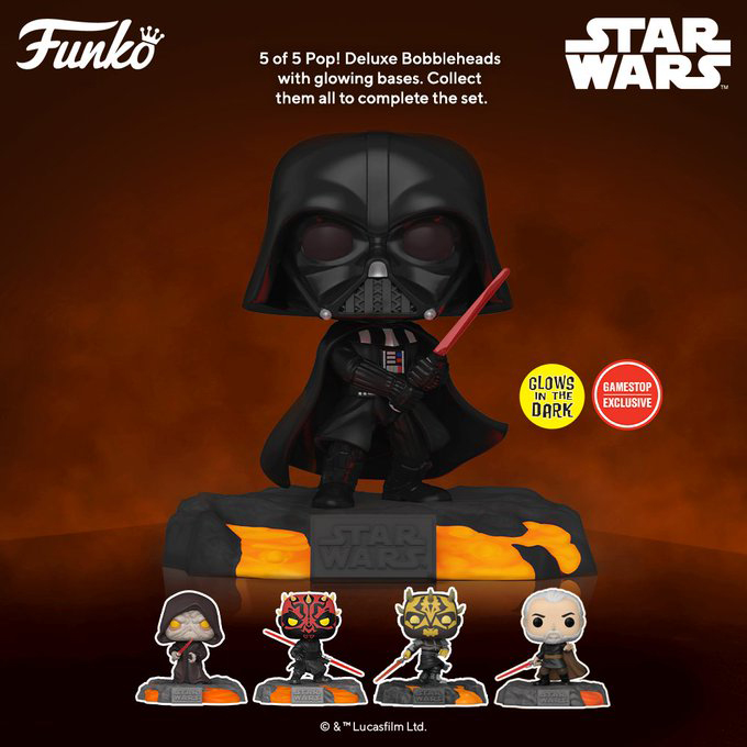 Funko Pop Star Wars - GameStop Star Wars Red Saber Series Volume 1 - Darth Vader Glow in the Dark - New Funko Pop Vinyl Figures - Pop Shop Guide