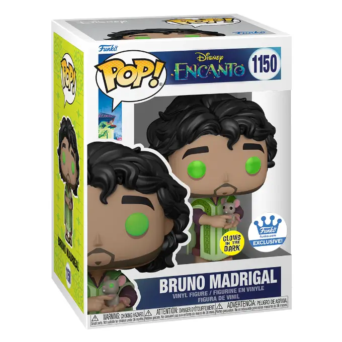 Funko Pop news - New exclusive Disney Encanto Funko Pop! vinyl Bruno Madrigal (Glow) figure - Box - Pop Shop Guide