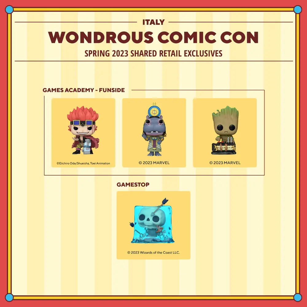 Funko Wondrous WonderCon 2023 - Funko Pop Vinyl Shared Retail Exclusives - Italy - Pop Shop Guide
