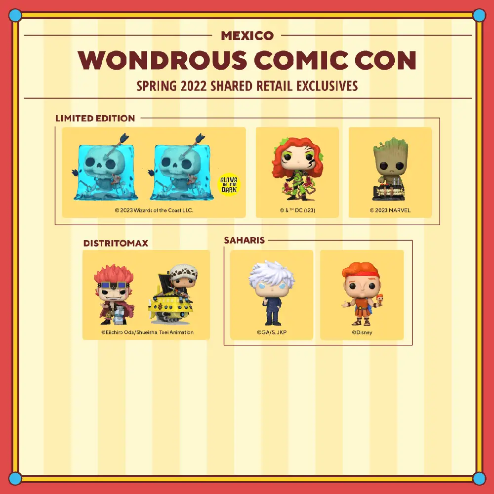 Funko Wondrous WonderCon 2023 - Funko Pop Vinyl Shared Retail Exclusives - Mexico - Pop Shop Guide