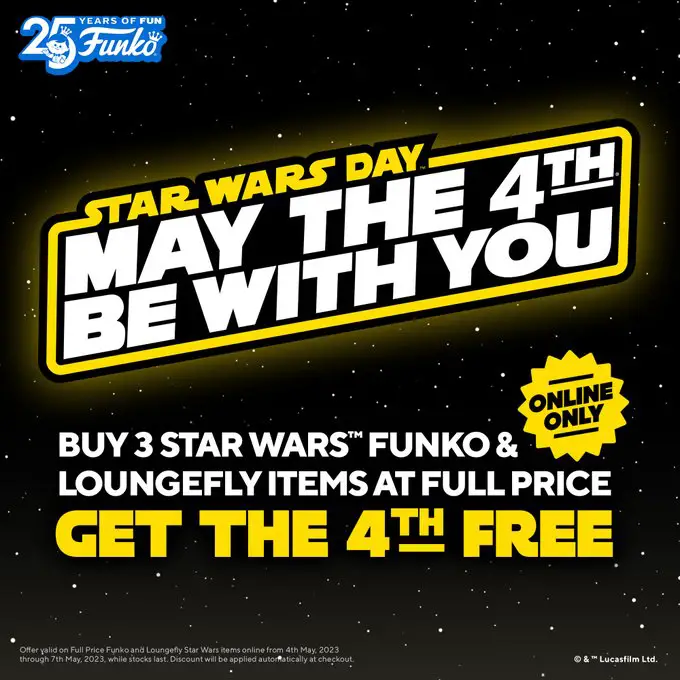 Funko Pop news - Funko Europe Star Wars Day Promotion - May 4th till May 7th - Pop Shop Guide