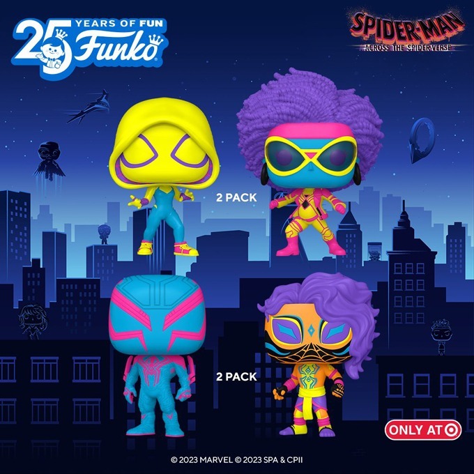Funko Pop Marvel - Target Funko Pop Marvel Studios Selects - Spider-Man Across the Spider-Verse Black Light (2 Pack) - Target - New Pop Vinyl Figures - Pop Shop Guide