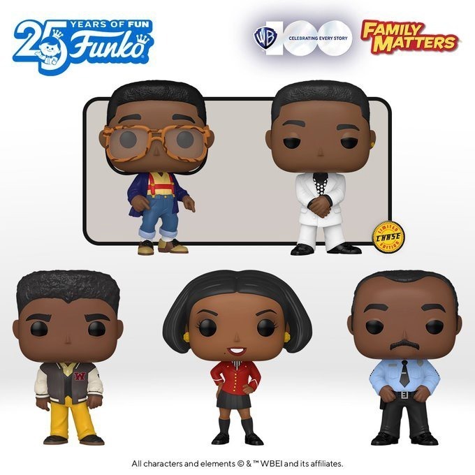 Funko Pop Television - Warner Brother 100th Anniversary - New Family Matters (TV series) Funko Pop Figures - Pop Shop Guide