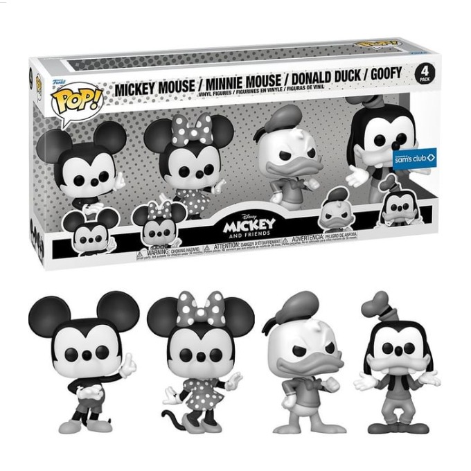 Funko Pop news - New exclusive Disney Mickey and Friends (Black and White) Funko Pop! 4 Pack - Pop Figures - Pop Shop Guide