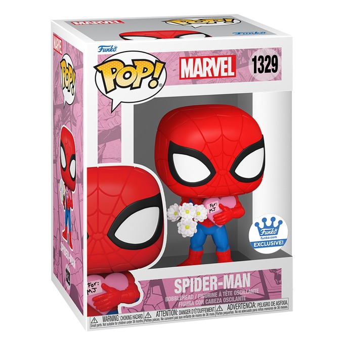 Funko Pop news - New exclusive Marvel Spider-Man and Scarlet Witch Valentine’s Day Funko Pop! vinyl figures - Pop Box Spider-Man - Pop Shop Guide