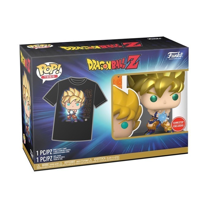 Funko Pop news - New exclusive Dragon Ball Z Super Saiyan Goku (with Kamehameha Wave) (Metallic) Funko Pop! vinyl figure and T-Shirt Bundle - 02 - Pop Shop Guide