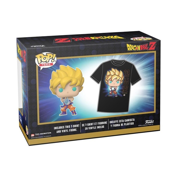 Funko Pop news - New exclusive Dragon Ball Z Super Saiyan Goku (with Kamehameha Wave) (Metallic) Funko Pop! vinyl figure and T-Shirt Bundle - 03 - Pop Shop Guide