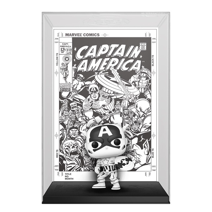 Funko Pop news - New Marvel Captain America (Black and White) Funko Pop! Captain America #112 (1969) Comic Cover figure (Marvel 85th Anniversary) - Figure -Pop Shop Guide