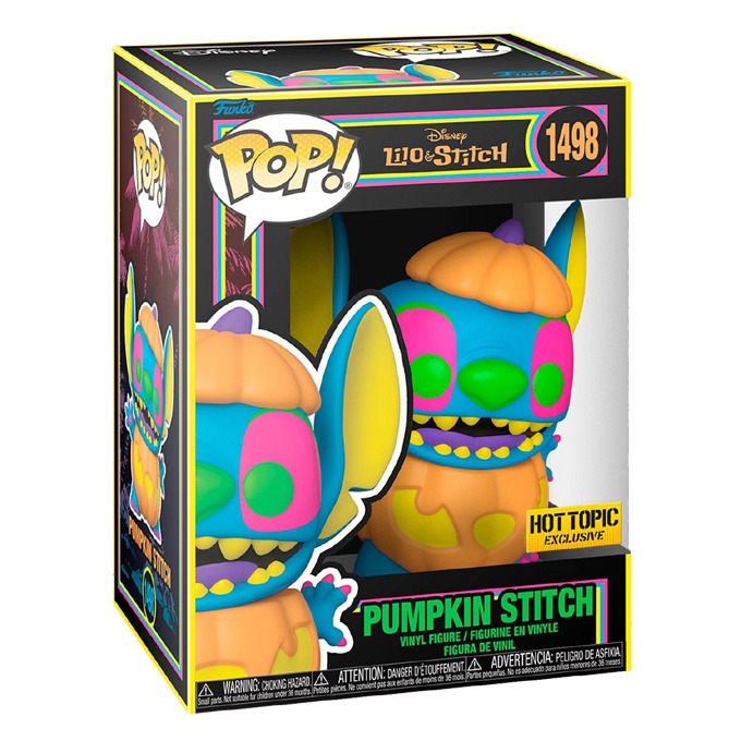Funko Pop news - New exclusive Disney Lilo and Stitch Funko Pop! Pumpkin Stitch (Black Light) figure - Pop Box - Pop Shop Guide