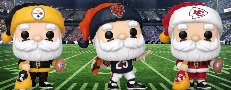 Funko Pop news - New exclusive NFL Football Santa Funko Pop! vinyl figures - Pop Shop Guide