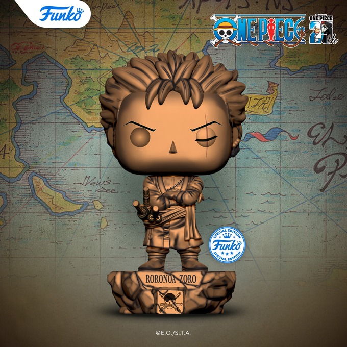 Funko Pop Animation - One Piece - New One Piece (25th Anniversary) (Television Series) Funko Pop! Roronoa Zoro (Bronze) figure (Funko Shop) - Pop Shop Guide